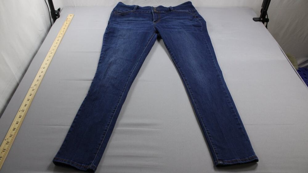 Simple Society Skinny Jeans Womens 15/32 Blue High Rise 3-Button Stretch Size 15